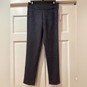 Gray faux suede Krazy Larry pull-on pants